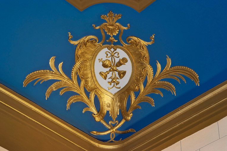 Chapelle : détail du décor du plafond. © Pierre-Marie Barbe-Richaud / Région Bourgogne-Franche-Comté, Inventaire du patrimoine - 2008