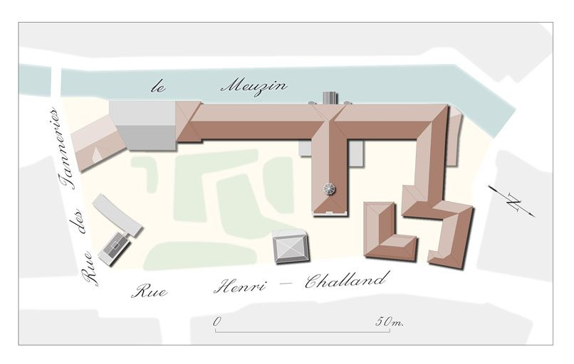 Plan-masse. © Alain Morelière / Région Bourgogne-Franche-Comté, Inventaire du patrimoine - 2010