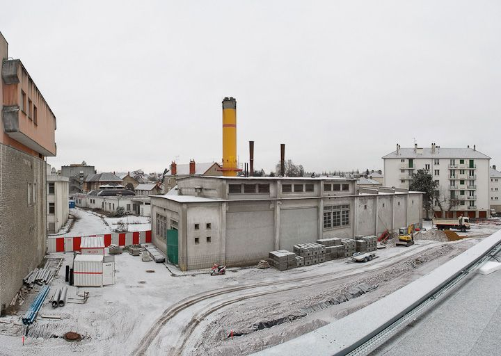Vue d'ensemble vers le Nord-Est du bâtiment de la chaufferie. © Pierre-Marie Barbe-Richaud / Région Bourgogne-Franche-Comté, Inventaire du patrimoine - 2010