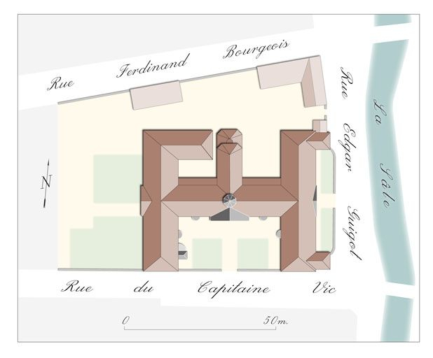 Plan-masse. © Alain Morelière / Région Bourgogne-Franche-Comté, Inventaire du patrimoine - 2010