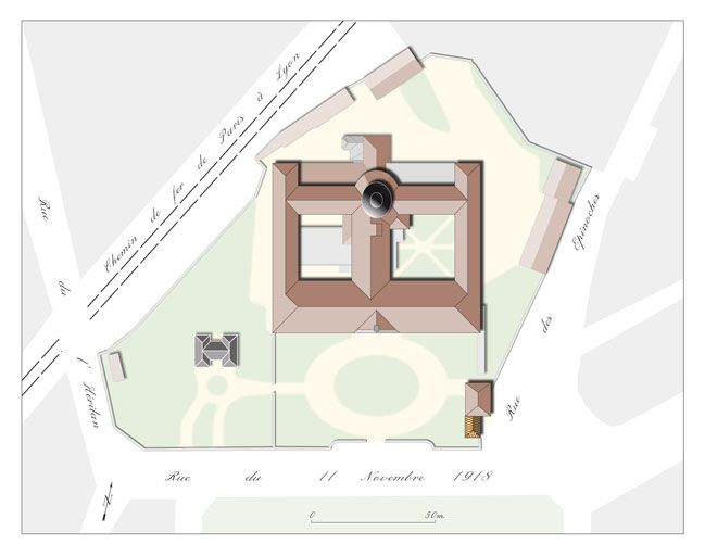 Plan-masse. © Alain Morelière / Région Bourgogne-Franche-Comté, Inventaire du patrimoine - 2010