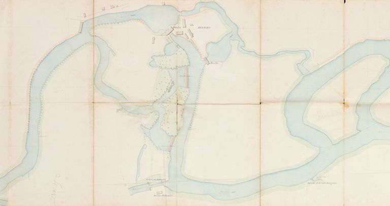 La Seille : profils de Louhans à La Truchère. Détail du site de Branges. (Archives VNF-direction territoriale Centre-Bourgogne ; subdivision de Montceau-les-Mines) © Jean-Luc  Duthu (reproduction) / Région Bourgogne-Franche-Comté, Inventaire du patrimoine - 2010