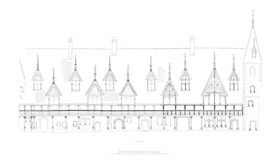 élévation ouest de la cour d'honneur © Claudine Hugonnet-Berger / Région Bourgogne-Franche-Comté, Inventaire du patrimoine - 2012