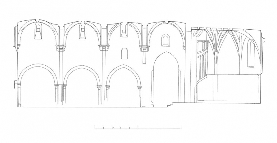 coupe longitudinale © Alain Morelière, A.P.A.I.G (Atelier de photogrammétrie architecturale de l'Inventaire général) / Région Bourgogne-Franche-Comté, Inventaire du patrimoine - 2012