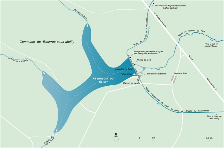 Plan du réservoir du Tillot. © Alain Morelière / Région Bourgogne-Franche-Comté, Inventaire du patrimoine - 2013 Plan du réservoir du Tillot. © Alain Morelière / Région Bourgogne-Franche-Comté, Inventaire du patrimoine - 2013