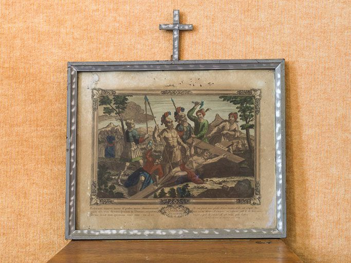 Onzième station : Jésus est attaché à la croix. © Pierre-Marie Barbe-Richaud / Région Bourgogne-Franche-Comté, Inventaire du patrimoine - 2015