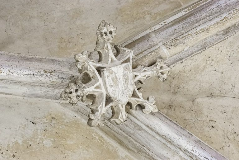 Intérieur de la chapelle : clef de voûte du choeur. © Thierry Kuntz / Région Bourgogne-Franche-Comté, Inventaire du patrimoine - 2018