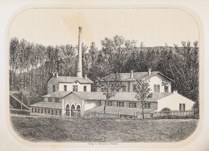 Façade principale, état dans les années 1860. © Pierre-Marie Barbe-Richaud / Région Bourgogne-Franche-Comté, Inventaire du patrimoine - 2020 Façade principale, état dans les années 1860. © Pierre-Marie Barbe-Richaud / Région Bourgogne-Franche-Comté, Inventaire du patrimoine - 2020