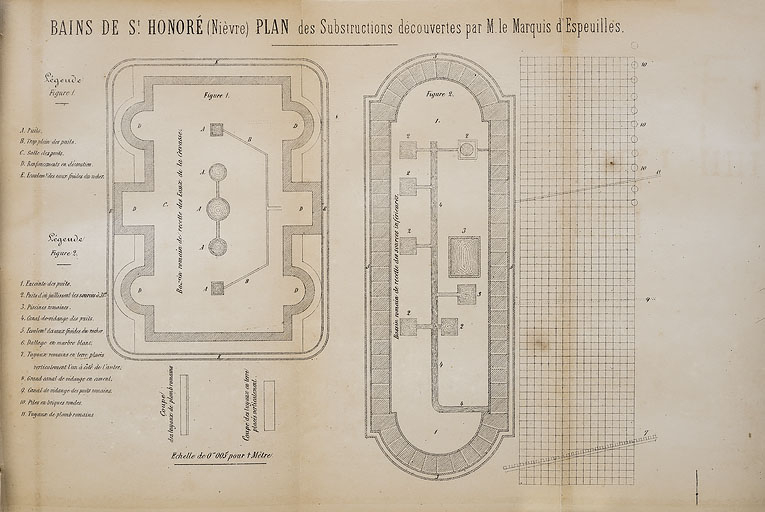 Plan de restitution des thermes antiques. © Pierre-Marie Barbe-Richaud / Région Bourgogne-Franche-Comté, Inventaire du patrimoine - 2020 Plan de restitution des thermes antiques. © Pierre-Marie Barbe-Richaud / Région Bourgogne-Franche-Comté, Inventaire du patrimoine - 2020