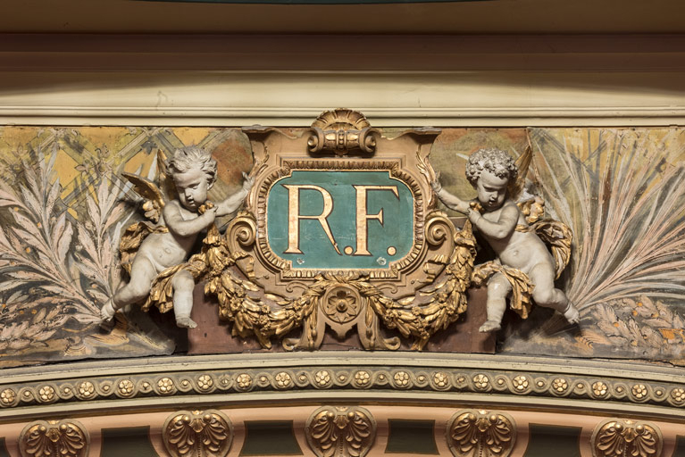 décor d'architecture relief peinture monumentale © Pierre-Marie Barbe-Richaud / Région Bourgogne-Franche-Comté, Inventaire du patrimoine - 2023  décor d'architecture relief peinture monumentale © Pierre-Marie Barbe-Richaud / Région Bourgogne-Franche-Comté, Inventaire du patrimoine - 2023