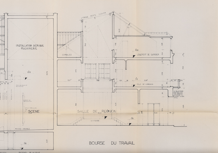théâtre maison du peuple © Pierre-Marie Barbe-Richaud / Région Bourgogne-Franche-Comté, Inventaire du patrimoine - 2023  théâtre maison du peuple © Pierre-Marie Barbe-Richaud / Région Bourgogne-Franche-Comté, Inventaire du patrimoine - 2023