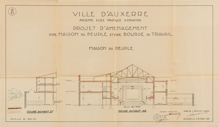  théâtre maison du peuple © Pierre-Marie Barbe-Richaud / Région Bourgogne-Franche-Comté, Inventaire du patrimoine - 2023