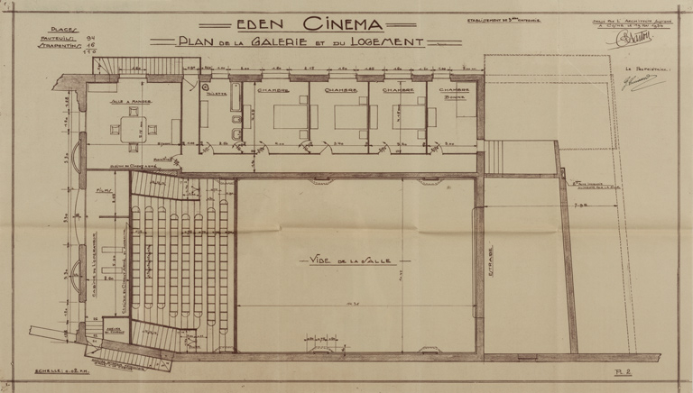 cinéma cercle de sociabilité salle des fêtes © Pierre-Marie Barbe-Richaud / Région Bourgogne-Franche-Comté, Inventaire du patrimoine - 2024  cinéma cercle de sociabilité salle des fêtes © Pierre-Marie Barbe-Richaud / Région Bourgogne-Franche-Comté, Inventaire du patrimoine - 2024