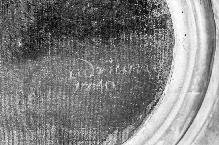 Détail : date et signature. © Yves Sancey / Région Bourgogne-Franche-Comté, Inventaire du patrimoine - 1974