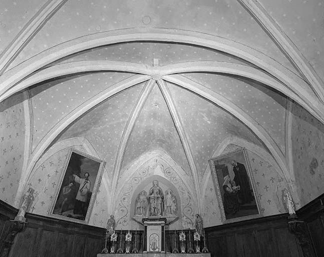 Intérieur : choeur, voûte de l'abside. © Yves Sancey / Région Bourgogne-Franche-Comté, Inventaire du patrimoine - 1974