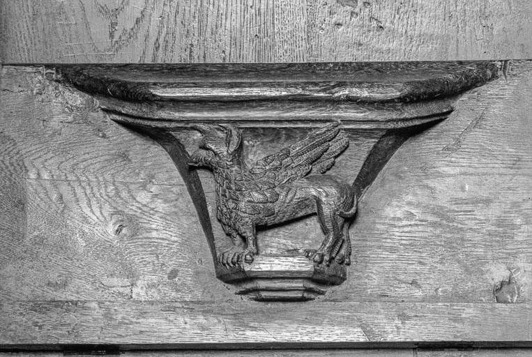 Stalles nord, n° 23, miséricorde. © Yves Sancey / Région Bourgogne-Franche-Comté, Inventaire du patrimoine - 1975