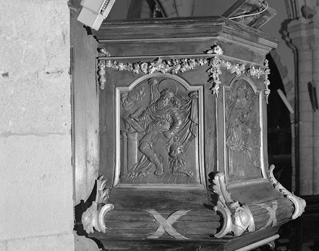 Détail, panneau : saint Marc. © Yves Sancey / Région Bourgogne-Franche-Comté, Inventaire du patrimoine - 1975