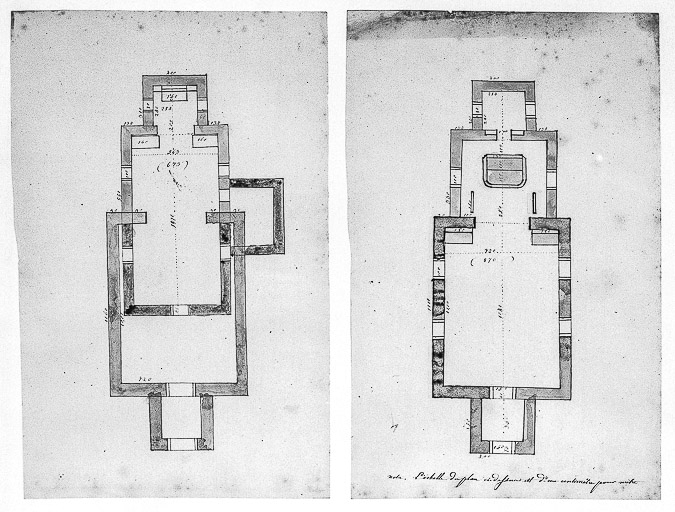 Plan d'agrandissement de l'église, 1846 © Bernard Lardière / Région Bourgogne-Franche-Comté, Inventaire du patrimoine - 1976