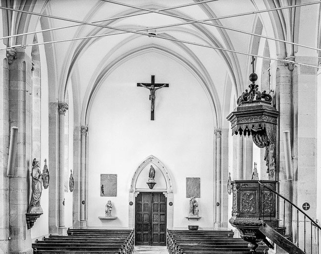 Vue de la nef. © Yves Sancey / Région Bourgogne-Franche-Comté, Inventaire du patrimoine - 1976