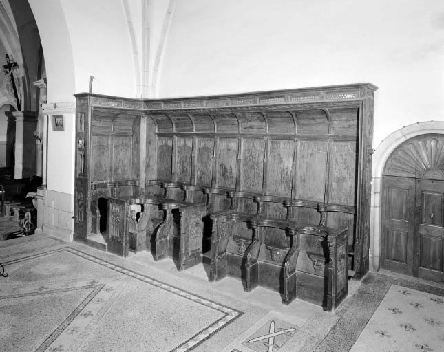 Vue d'ensemble des stalles nord. © Yves Sancey / Région Bourgogne-Franche-Comté, Inventaire du patrimoine - 1977