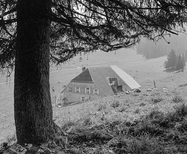 Pignon antérieur et goutterot droit. © Yves Sancey / Région Bourgogne-Franche-Comté, Inventaire du patrimoine - 1978