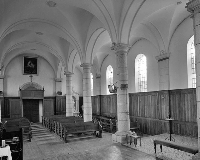 Intérieur : la nef vue depuis le choeur. © Yves Sancey / Région Bourgogne-Franche-Comté, Inventaire du patrimoine - 1978