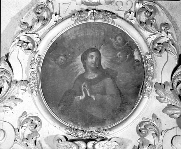 Tableau du couronnement : la Vierge. © Yves Sancey / Région Bourgogne-Franche-Comté, Inventaire du patrimoine - 1978