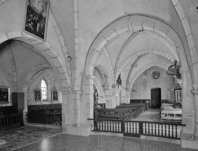 La nef vue depuis le choeur. © Yves Sancey / Région Bourgogne-Franche-Comté, Inventaire du patrimoine - 1978