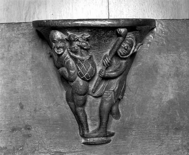 Miséricorde de la stalle basse nord n° 1. © Yves Sancey / Région Bourgogne-Franche-Comté, Inventaire du patrimoine - 1978