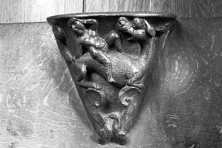 Miséricorde de la stalle haute nord n° 9. © Yves Sancey / Région Bourgogne-Franche-Comté, Inventaire du patrimoine - 1978