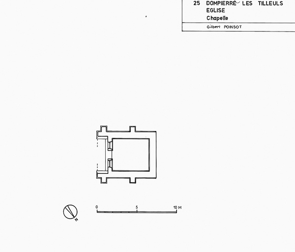 Plan au sol par Gilbert Poinsot, 1975. © Dominique et Sancey Dominguez / Région Bourgogne-Franche-Comté, Inventaire du patrimoine - 1979