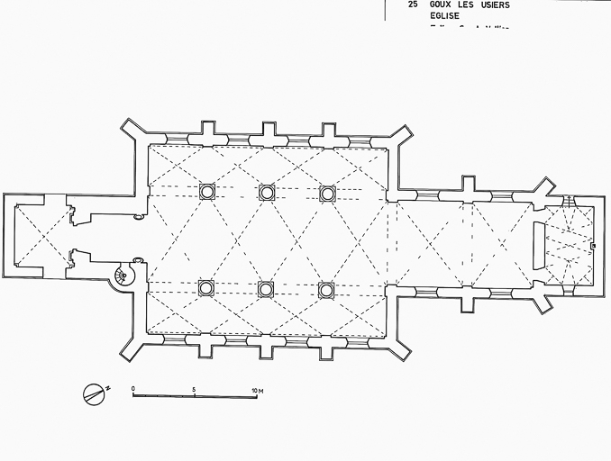 Plan au sol par J.-M. Demoly et Gilbert Poinsot, 1975. © Dominique et Sancey Dominguez / Région Bourgogne-Franche-Comté, Inventaire du patrimoine - 1979