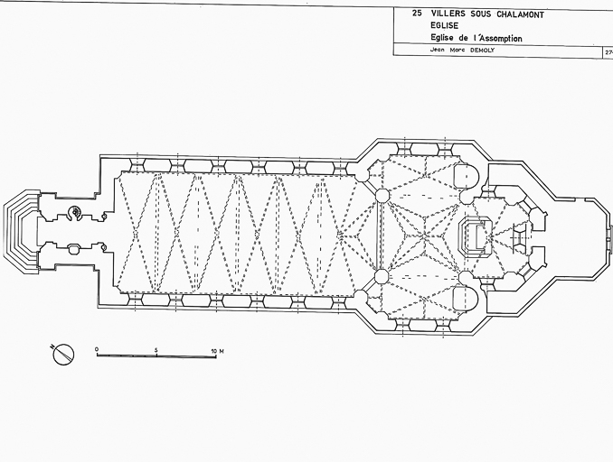 Plan au sol par J.-M. Demoly, 1975. © Dominique et Sancey Dominguez / Région Bourgogne-Franche-Comté, Inventaire du patrimoine - 1979