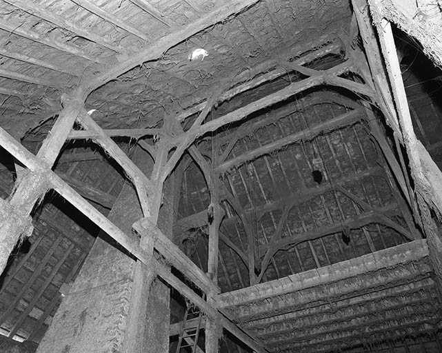 Disposition d'ensemble de la charpente. © Dominique Dominguez / Région Bourgogne-Franche-Comté, Inventaire du patrimoine - 1979