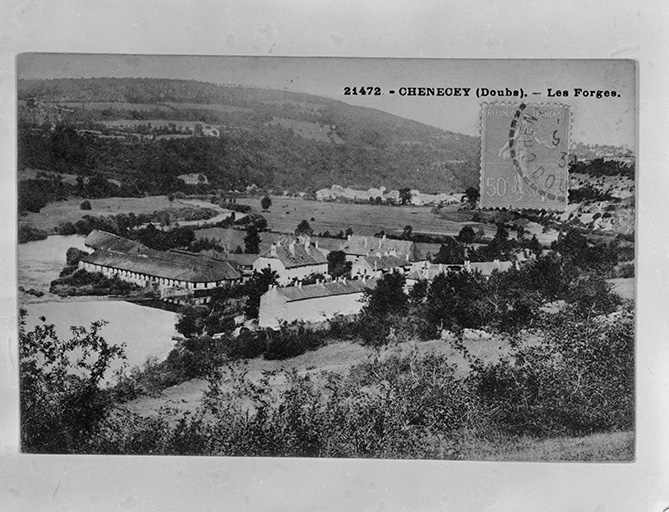 Chenecey (Doubs) - Les Forges, carte postale, s.d. [fin 19e ou début 20e siècle]. © Yves  Sancey (reproduction) / Région Bourgogne-Franche-Comté, Inventaire du patrimoine - 1979