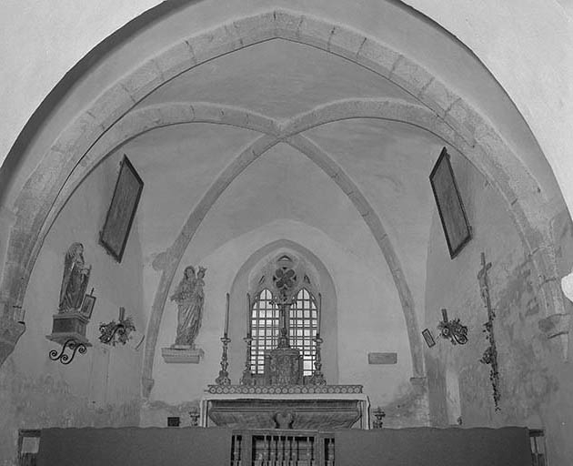 Intérieur : voûte du choeur. © Yves Sancey / Région Bourgogne-Franche-Comté, Inventaire du patrimoine - 1979