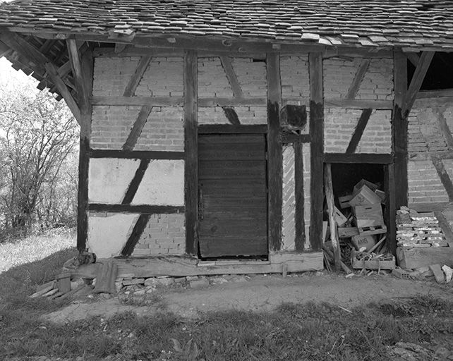 Ferme cadastrée 1969 AL 137 : vue du colombage. © Bernard Lardière / Région Bourgogne-Franche-Comté, Inventaire du patrimoine - 1979