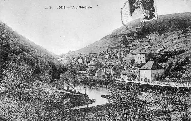 Lods - Vue Générale, limite 19e siècle 20e siècle. © Dominique  Dominguez (reproduction) / Région Bourgogne-Franche-Comté, Inventaire du patrimoine - 1980