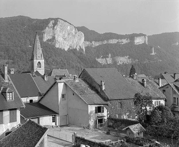 Façades postérieures des maisons de la rue Robert Dame. © Yves Sancey / Région Bourgogne-Franche-Comté, Inventaire du patrimoine - 1980
