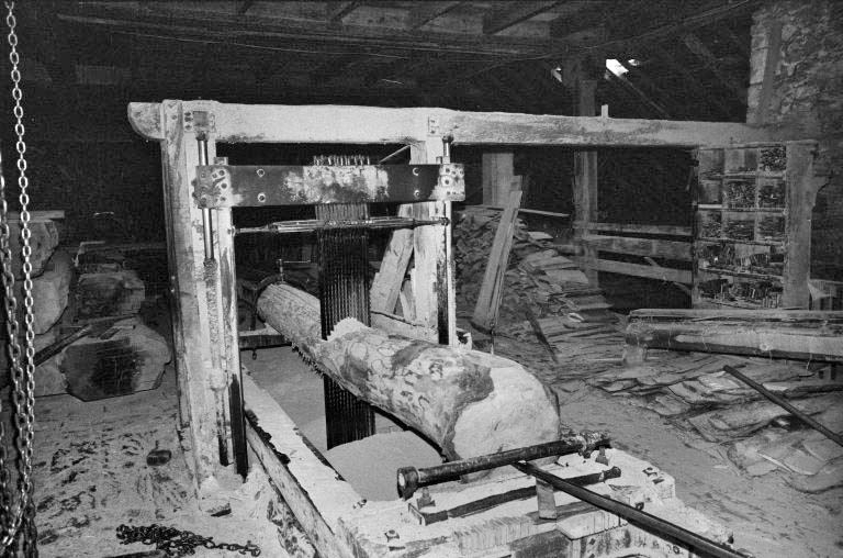 Le châssis de la scie à lames multiples. © Yves Sancey / Région Bourgogne-Franche-Comté, Inventaire du patrimoine - 1980