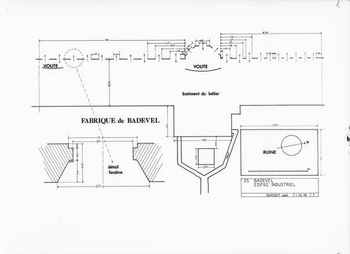 Plan-masse de l'atelier d'horlogerie en 1981. © D. Dominguez / Région Bourgogne-Franche-Comté, Inventaire du patrimoine - 1981