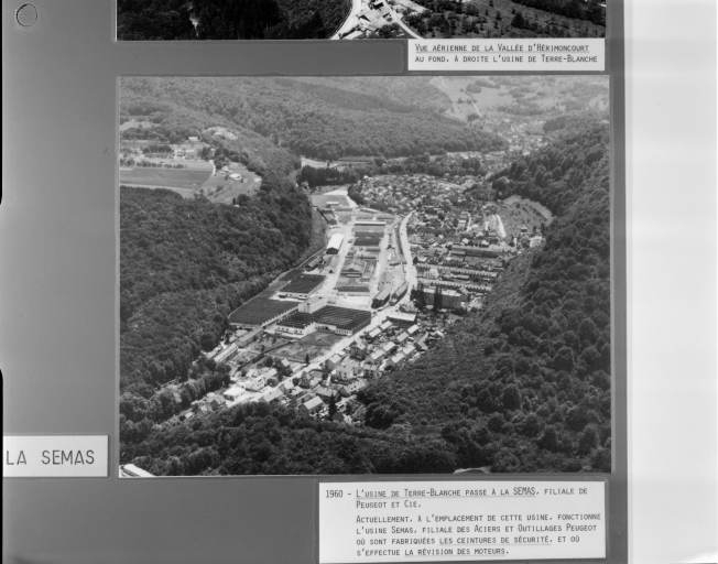 Vue aérienne de l'usine Peugeot en 1960. © D.  Dominguez (reproduction) / Région Bourgogne-Franche-Comté, Inventaire du patrimoine - 1981 Vue aérienne de l'usine Peugeot en 1960. © D.  Dominguez (reproduction) / Région Bourgogne-Franche-Comté, Inventaire du patrimoine - 1981