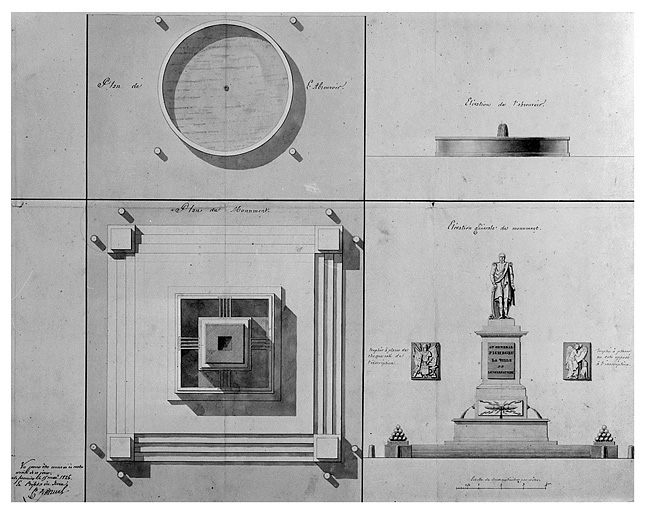 Projet pour le monument de Pichegru. © Yves Sancey, Auguste Robert / Région Bourgogne-Franche-Comté, Inventaire du patrimoine - 1983