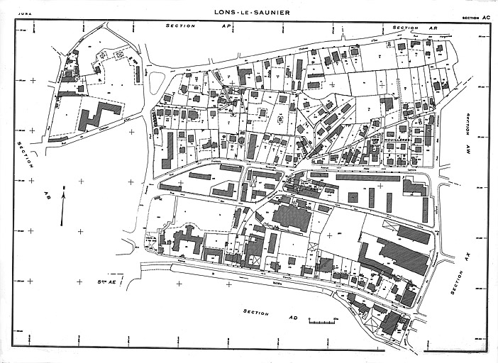 Plan de référence. Cadastre 1973, section AC. © Yves Sancey / Région Bourgogne-Franche-Comté, Inventaire du patrimoine - 1983