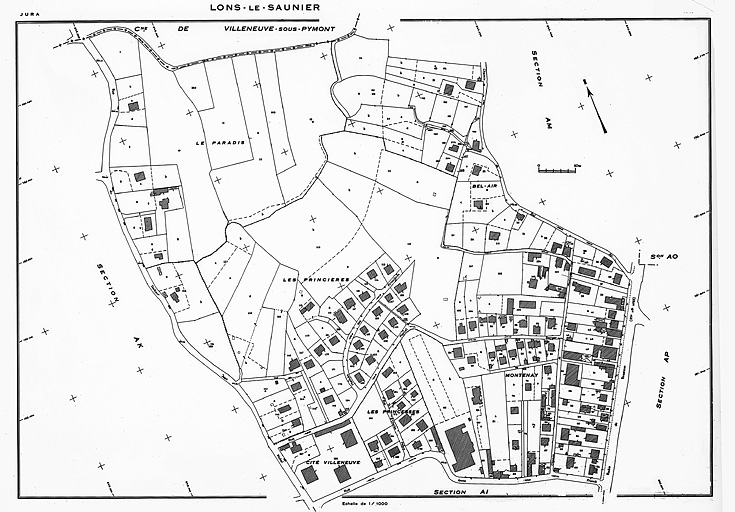 Plan de référence. Cadastre 1973, section AL. © Yves Sancey / Région Bourgogne-Franche-Comté, Inventaire du patrimoine - 1983