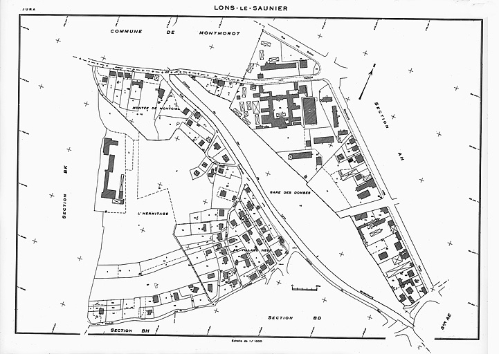 Plan de référence. Cadastre 1973, section BI. © Yves Sancey / Région Bourgogne-Franche-Comté, Inventaire du patrimoine - 1983