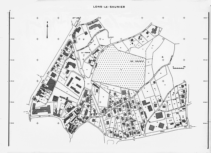 Plan de référence. Cadastre 1973, section AP. © Yves Sancey / Région Bourgogne-Franche-Comté, Inventaire du patrimoine - 1983