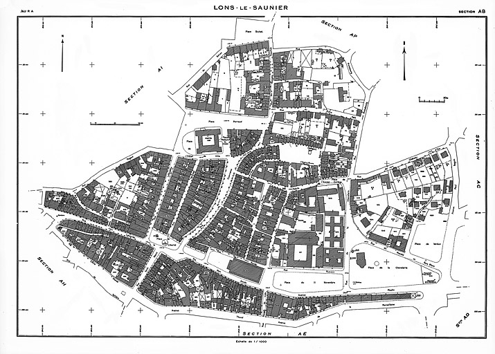 Plan de référence. Cadastre 1973, section AB. © Yves Sancey / Région Bourgogne-Franche-Comté, Inventaire du patrimoine - 1983