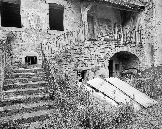 Détail de l'escalier. © Yves Sancey / Région Bourgogne-Franche-Comté, Inventaire du patrimoine - 1984