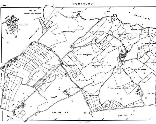 Cadastre. Cadastre de 1980, section AI. © Jérôme Mongreville / Région Bourgogne-Franche-Comté, Inventaire du patrimoine - 1985